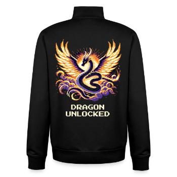 Drache freigeschaltet | Fantasy RPG Pixel Art - Unisex Organic Zip Sweatshirt von Stanley/Stella - Schwarz - Hinten - AI Model Male 185 light (185cm)
