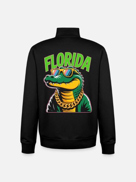Florida Alligator - Unisex Organic Zip Sweatshirt by Stanley/Stella - black