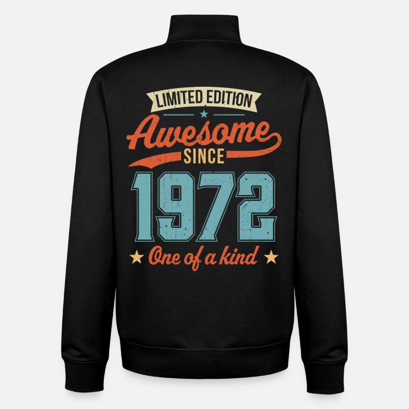 Genial seit 1972 - Unisex Organic Zip Sweatshirt von Stanley/Stella - Schwarz