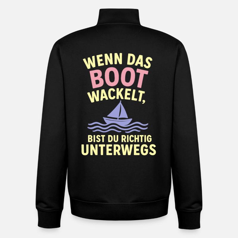 Bootwackel Spruch Reisegefühl - Unisex Organic Zip Sweatshirt von Stanley/Stella - Schwarz
