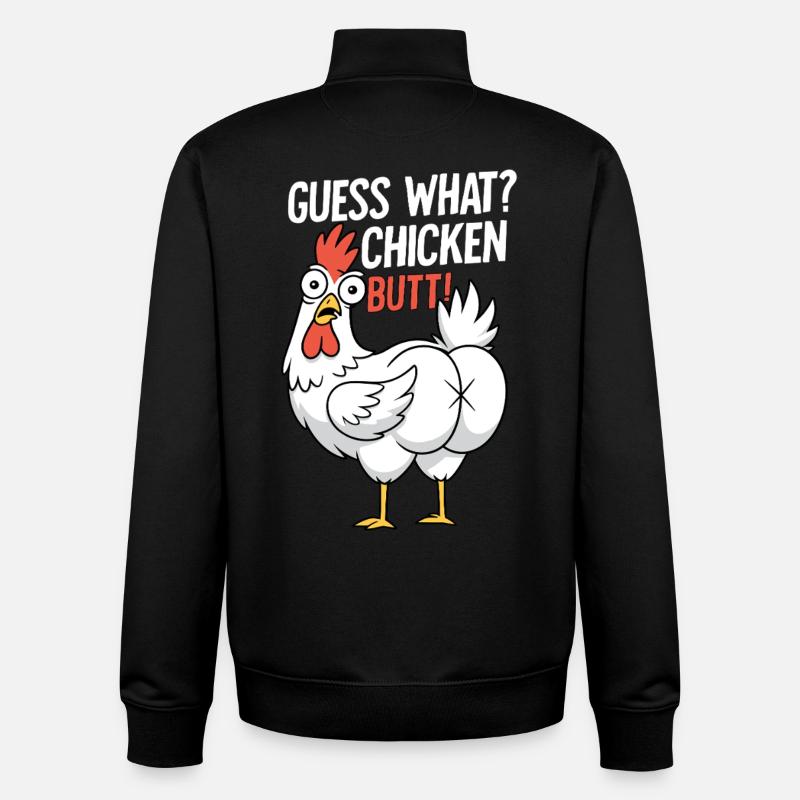 Huhn Butt Spruch Cartoon - Unisex Organic Zip Sweatshirt von Stanley/Stella - Schwarz
