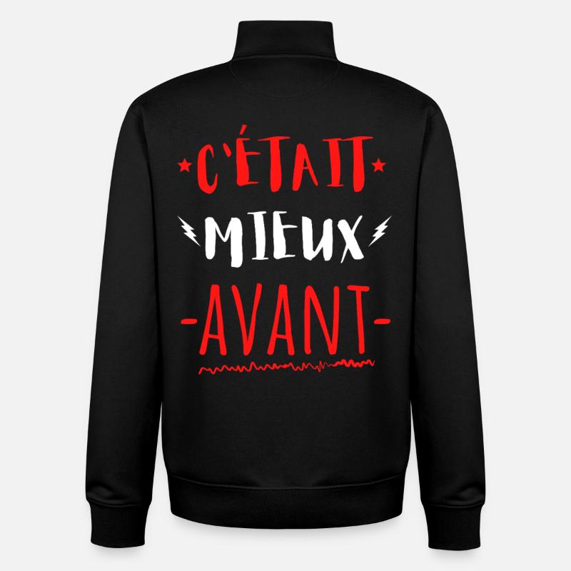 it was better BEFORE - Unisex Organic Zip Sweatshirt by Stanley/Stella - black