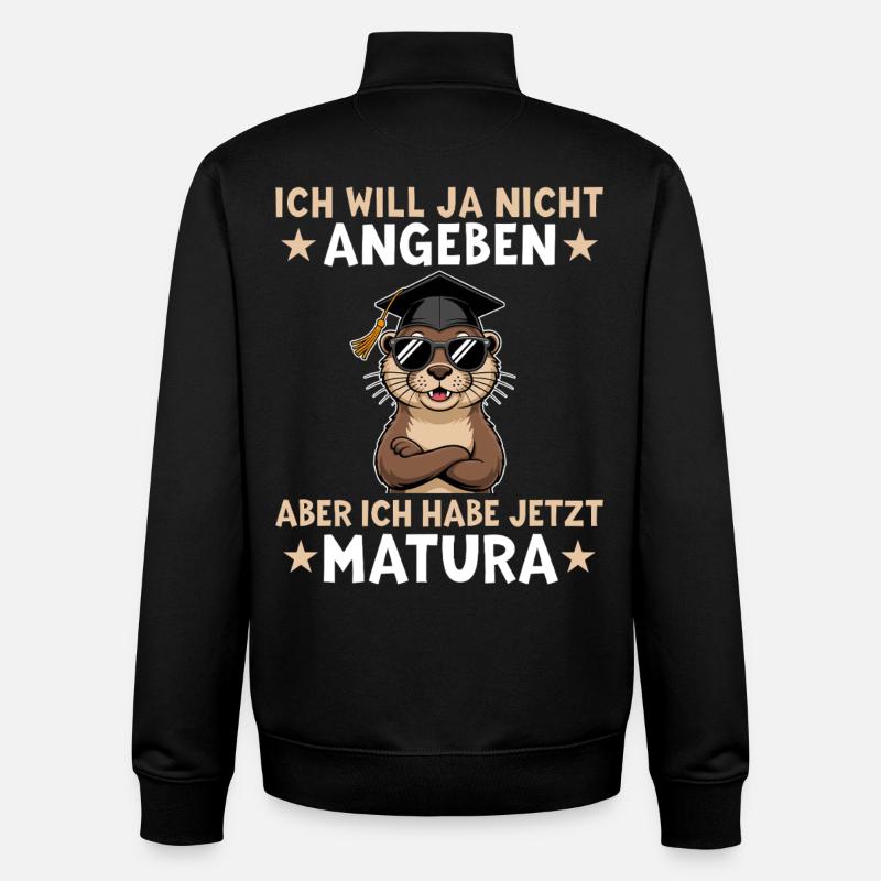 Final exam passed Otter Matura Graduation - Unisex Organic Zip Sweatshirt by Stanley/Stella - black
