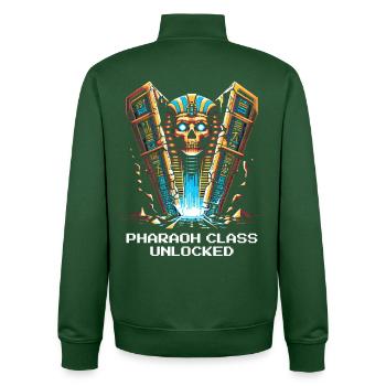 Classe Pharaon débloquée | Égypte, JdR - Sweat zippé unisexe en coton bio Stanley/Stella - vert bouteille - Dos - AI Model Male 185 dark (185cm)