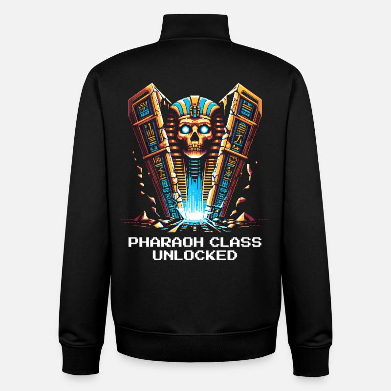 Classe Pharaon débloquée | Égypte, JdR - Sweat zippé unisexe en coton bio Stanley/Stella - noir