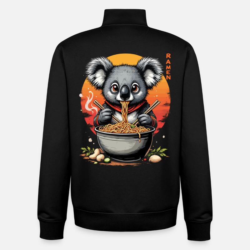 Koala Ramen Master - Sweat zippé unisexe en coton bio Stanley/Stella - noir