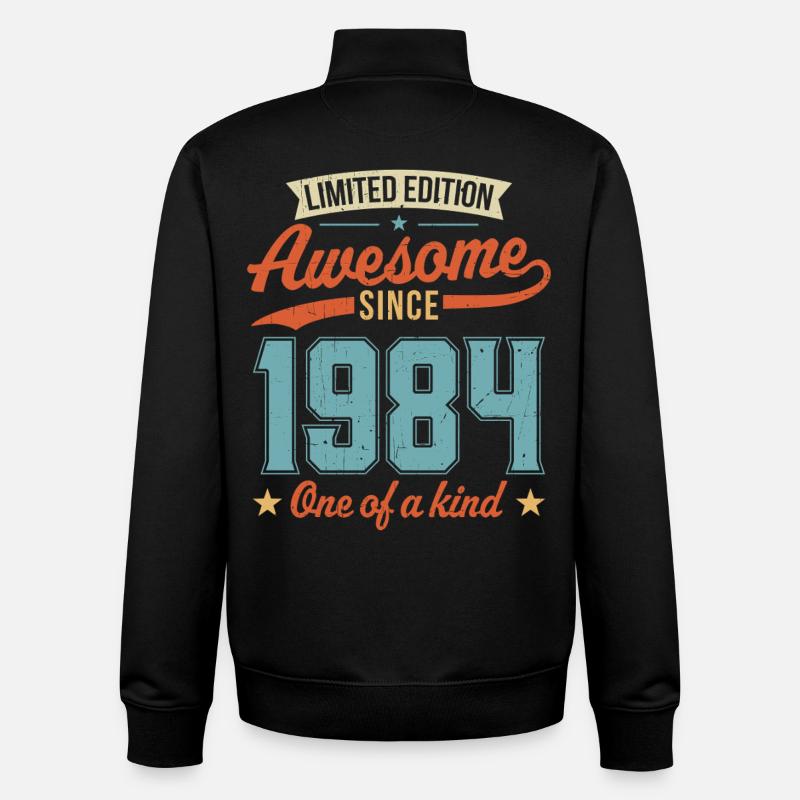 Awesome Since 1984 - Unisex Organic Zip Sweatshirt by Stanley/Stella - black