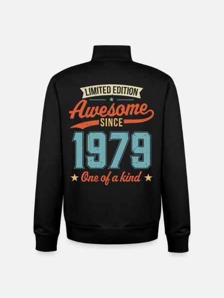 Awesome Since 1979 - Unisex Organic Zip Sweatshirt by Stanley/Stella - black