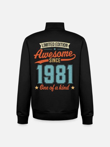 Awesome Since 1981 - Unisex Organic Zip Sweatshirt by Stanley/Stella - black