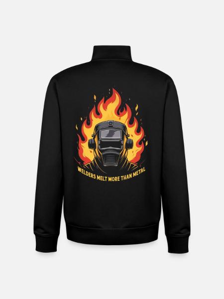 Flammenhelm: Brennende Metallkunst - Unisex Organic Zip Sweatshirt von Stanley/Stella - Schwarz