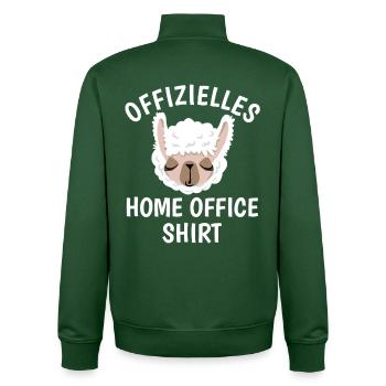 Lama - Home office shirt - Geschenk - Unisex Organic Zip Sweatshirt von Stanley/Stella - Flaschengrün - Hinten - AI Model Male 185 dark (185cm)