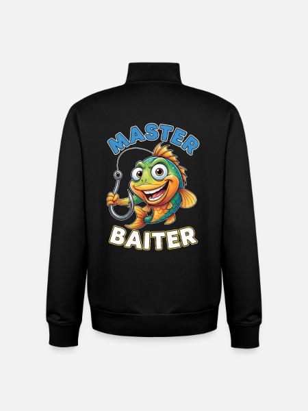Master Baiter – Funny Angler Saying - Unisex Organic Zip Sweatshirt by Stanley/Stella - black
