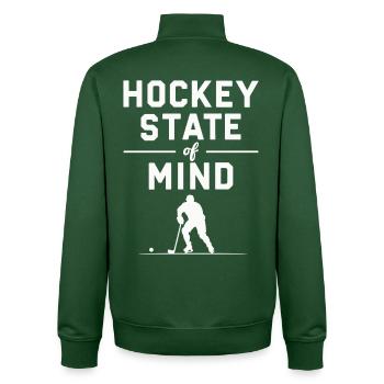 Eishockey SpruchState of Mind Fanartikel - Unisex Organic Zip Sweatshirt by Stanley/Stella - bottle green - Back - AI Model Male 185 dark (185cm)