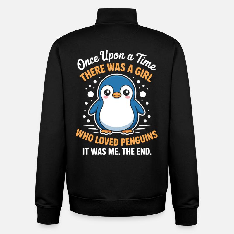 Dicton mignon pingouin - Sweat zippé unisexe en coton bio Stanley/Stella - noir