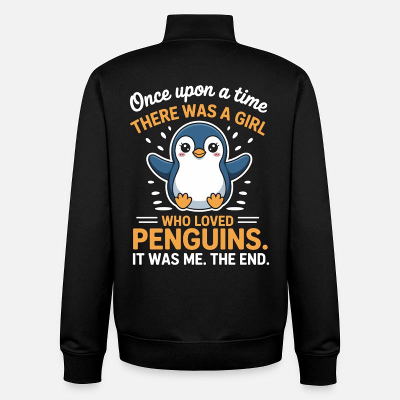 Dicton mignon pingouin - Sweat zippé unisexe en coton bio Stanley/Stella - noir