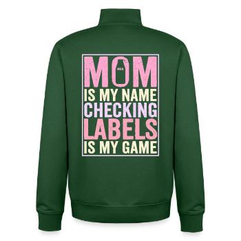 Lactose intolerance Lactose intolerant mother - Unisex Organic Zip Sweatshirt by Stanley/Stella - bottle green - Back - AI Model Male 185 dark (185cm)