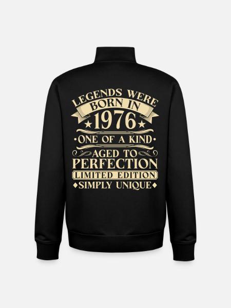50 års fødselsdag årgang 1976 årgang - Stanley/Stella unisex sweatshirt med lynlås i økologisk - sort