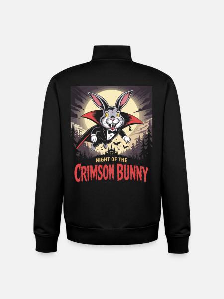 Night of the Crimson Bunny - Bunny Design - Unisex Organic Zip Sweatshirt by Stanley/Stella - black