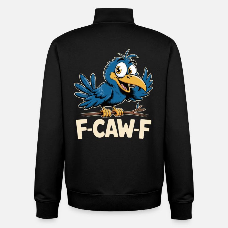 F-Caw-F Meme Crow - Sweat zippé unisexe en coton bio Stanley/Stella - noir