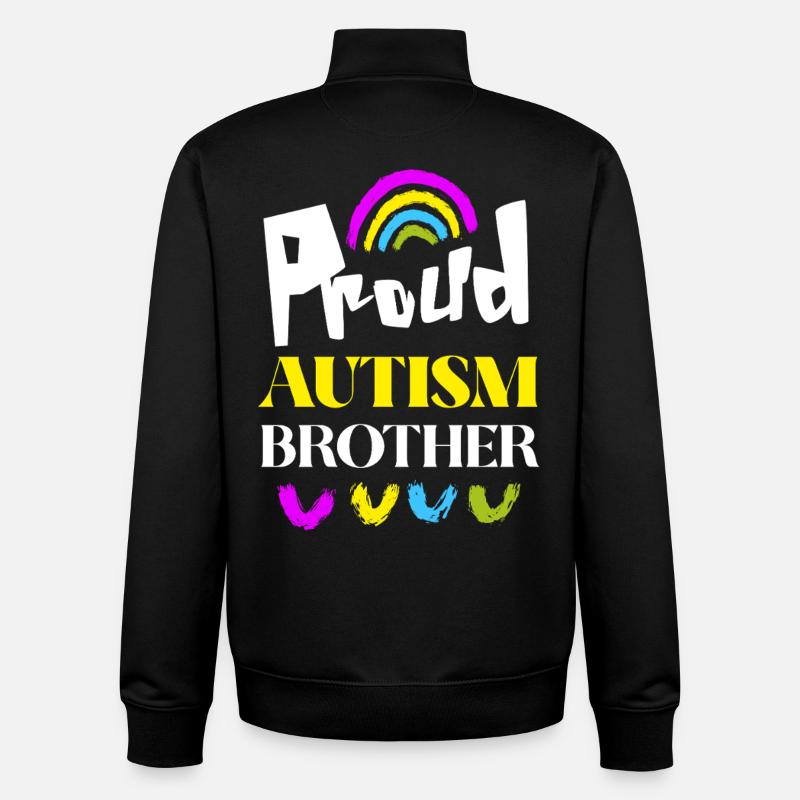 Stolzer Autismus-Bruder - Unisex Organic Zip Sweatshirt von Stanley/Stella - Schwarz
