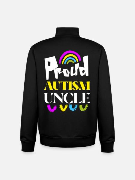 Proud Autism Uncle - Unisex Organic Zip Sweatshirt by Stanley/Stella - black