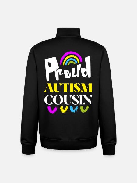 Proud Autism Cousin - Unisex Organic Zip Sweatshirt by Stanley/Stella - black