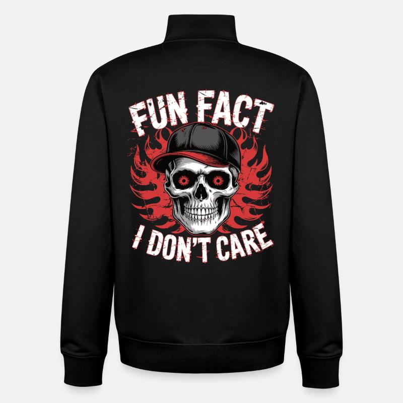 Skull Saying Fun Fact - Unisex Organic Zip Sweatshirt by Stanley/Stella - black