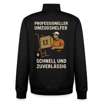 Professionelle Umzugshilfe Schnell Zuverlässig - Unisex Organic Zip Sweatshirt von Stanley/Stella - Schwarz - Hinten - AI Model Male 185 light (185cm)