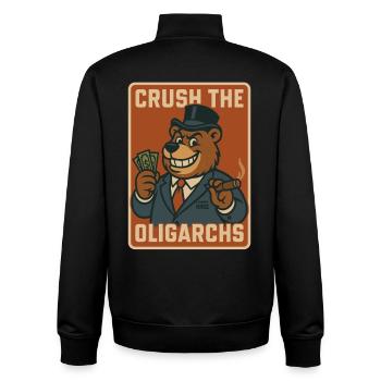 Mille Geld Bär gegen Oligarchen - Unisex Organic Zip Sweatshirt von Stanley/Stella - Schwarz - Hinten - AI Model Male 185 light (185cm)