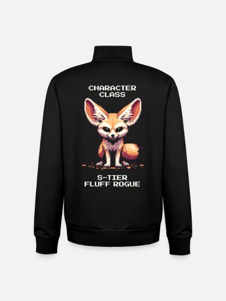 S-Tier Fluff Villain | Fennec, RPG - Unisex Organic Zip Sweatshirt by Stanley/Stella - black