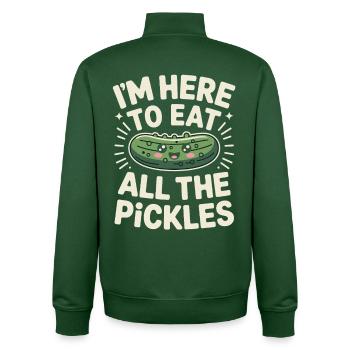 Gurken Im Here To Eat All The Pickles - Unisex Organic Zip Sweatshirt von Stanley/Stella - Flaschengrün - Hinten - AI Model Male 185 dark (185cm)