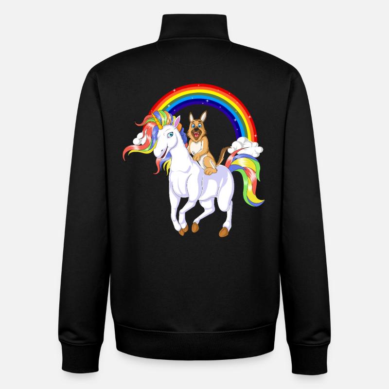 Deutscher Schäferhund Einhorn - Unisex Organic Zip Sweatshirt von Stanley/Stella - Schwarz