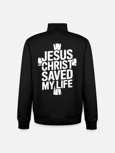 Jesus Christ saved my life - Unisex Organic Zip Sweatshirt by Stanley/Stella - black
