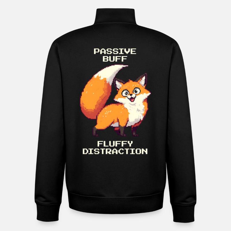 Flauschige Ablenkung | derpy Fuchs - Unisex Organic Zip Sweatshirt von Stanley/Stella - Schwarz
