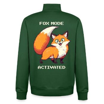 Fuchsmodus aktiviert | derpy Fuchs Humor - Unisex Organic Zip Sweatshirt von Stanley/Stella - Flaschengrün - Hinten - AI Model Male 185 dark (185cm)