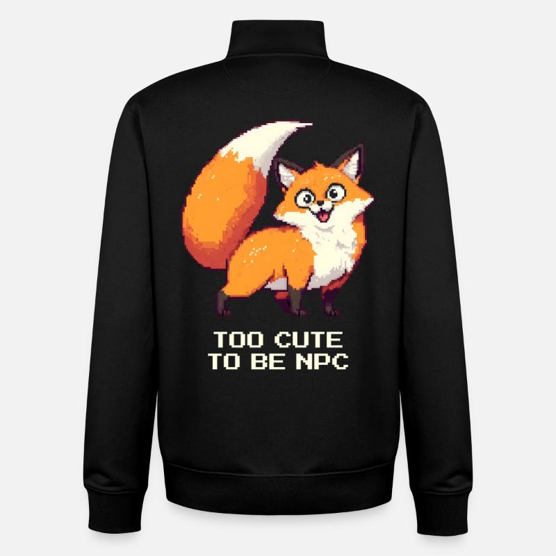 Derpy Fuchs mit Main-Character-Energy - Unisex Organic Zip Sweatshirt von Stanley/Stella - Schwarz