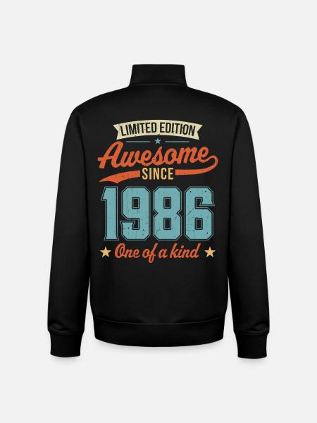 Awesome Since 1986 - Unisex Organic Zip Sweatshirt by Stanley/Stella - black