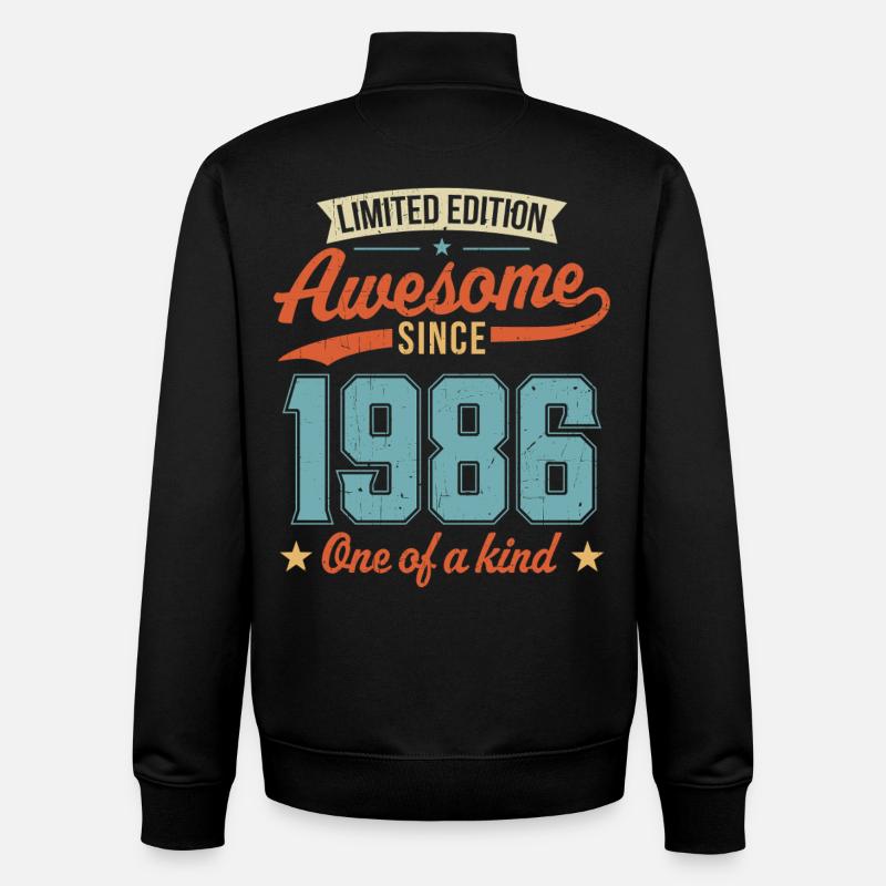 Genial seit 1986 - Unisex Organic Zip Sweatshirt von Stanley/Stella - Schwarz