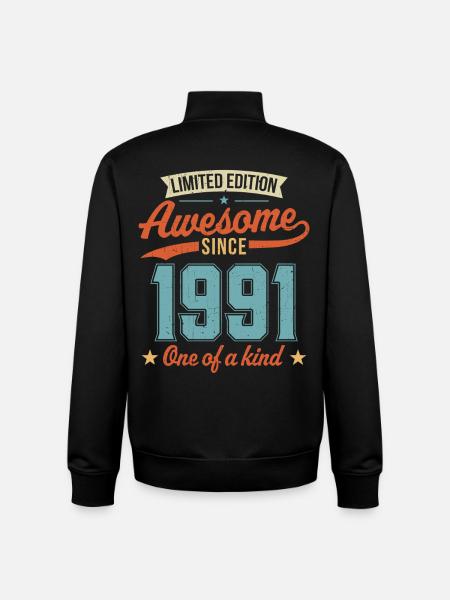 Genial seit 1991 - Unisex Organic Zip Sweatshirt von Stanley/Stella - Schwarz