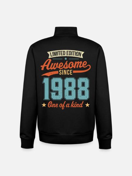 Genial seit 1988 - Unisex Organic Zip Sweatshirt von Stanley/Stella - Schwarz
