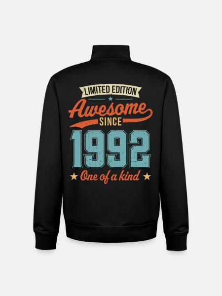 Awesome Since 1992 - Unisex Organic Zip Sweatshirt by Stanley/Stella - black