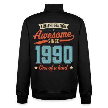 Awesome Since 1990 - Unisex Organic Zip Sweatshirt by Stanley/Stella - black - Back - AI Model Male 185 light (185cm)