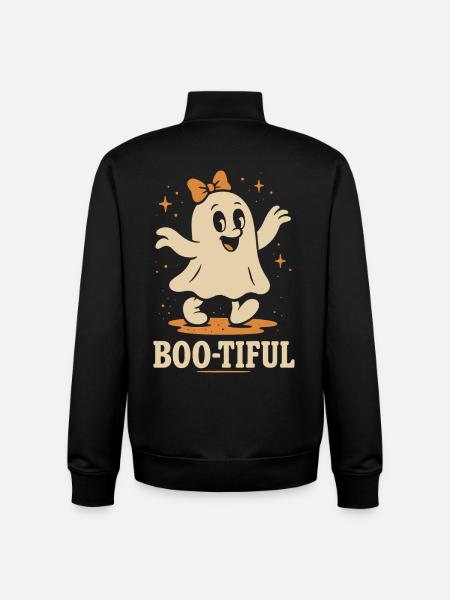 Boo-Tiful Ghost Halloween Party Fun - Unisex Organic Zip Sweatshirt by Stanley/Stella - black