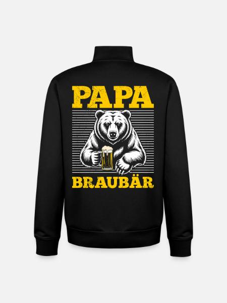 Dad-to-be PAPA BRAUBÄR Funny - Unisex Organic Zip Sweatshirt by Stanley/Stella - black