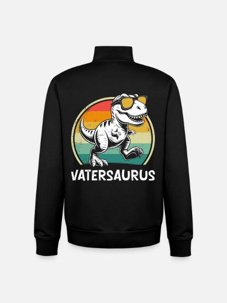 Bald Papa VATERSAURUS Retro Funny - Unisex Organic Zip Sweatshirt by Stanley/Stella - black
