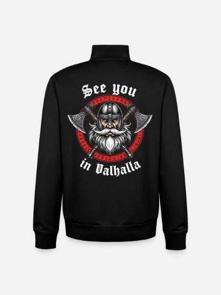 Valhalla Vikinger Krieger - Unisex Organic Zip Sweatshirt von Stanley/Stella - Schwarz