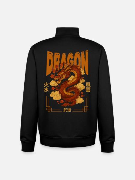 Asian Dragon - Japan - Unisex Organic Zip Sweatshirt by Stanley/Stella - black