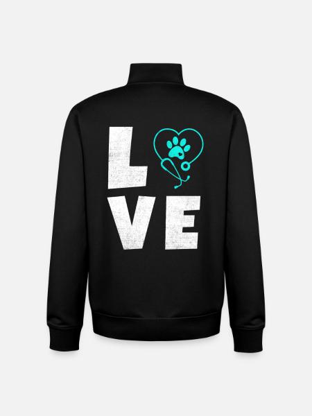 Tierliebe Logo mit Pfotenherz - Unisex Organic Zip Sweatshirt von Stanley/Stella - Schwarz