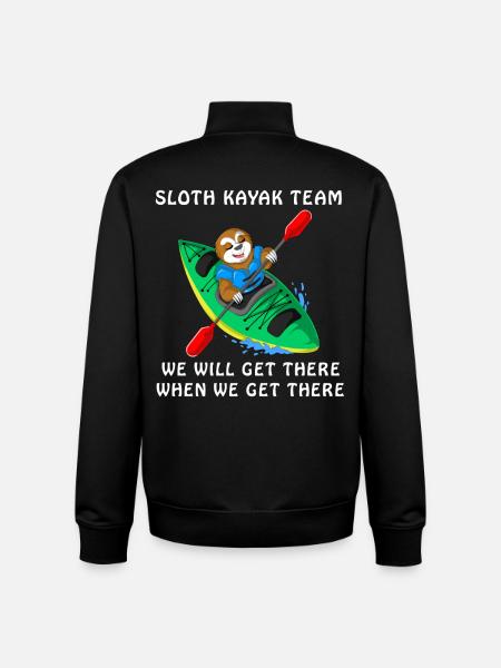 Sloth Kayak Team - Unisex Organic Zip Sweatshirt by Stanley/Stella - black