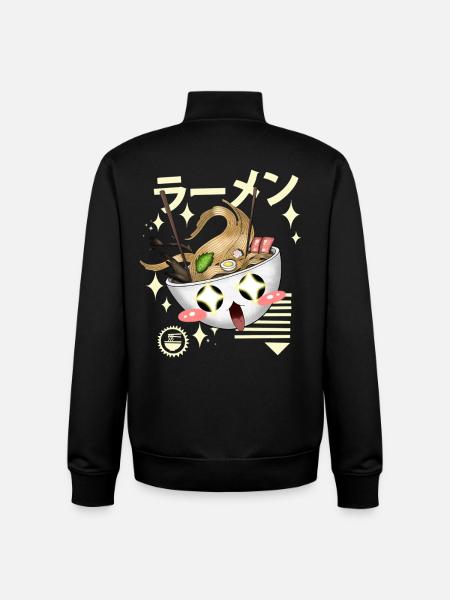 Kawaii Ramen Anime Shirt - Unisex Organic Zip Sweatshirt by Stanley/Stella - black
